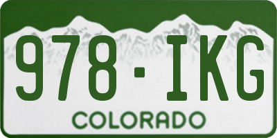 CO license plate 978IKG