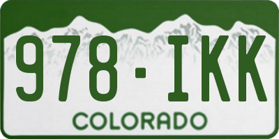 CO license plate 978IKK