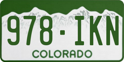CO license plate 978IKN