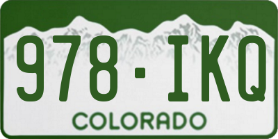 CO license plate 978IKQ