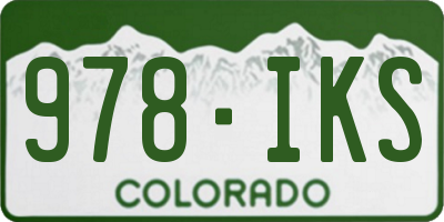CO license plate 978IKS