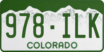 CO license plate 978ILK