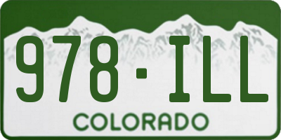 CO license plate 978ILL