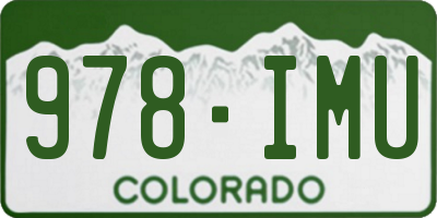 CO license plate 978IMU