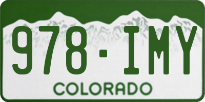 CO license plate 978IMY
