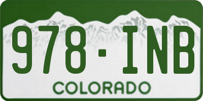 CO license plate 978INB