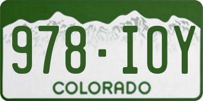 CO license plate 978IOY