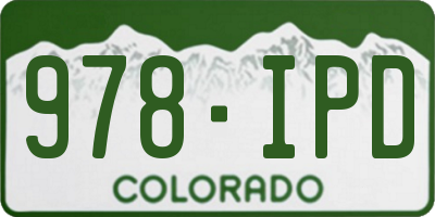 CO license plate 978IPD