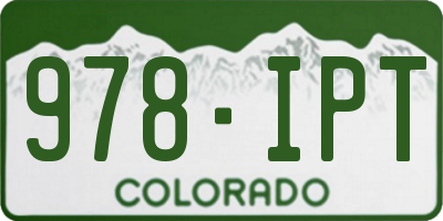 CO license plate 978IPT
