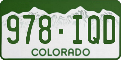 CO license plate 978IQD