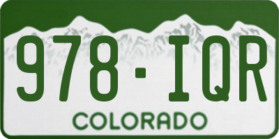 CO license plate 978IQR
