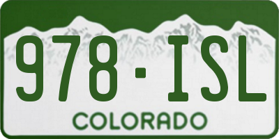 CO license plate 978ISL