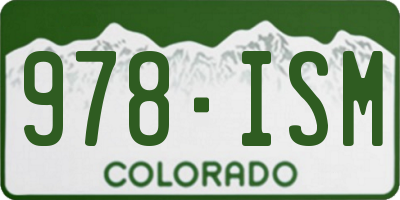 CO license plate 978ISM