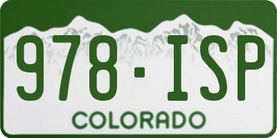 CO license plate 978ISP