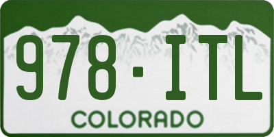 CO license plate 978ITL