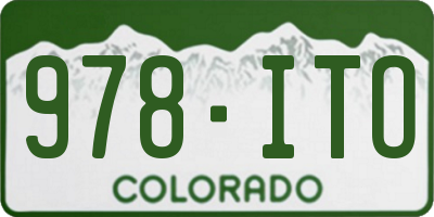 CO license plate 978ITO
