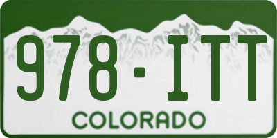 CO license plate 978ITT