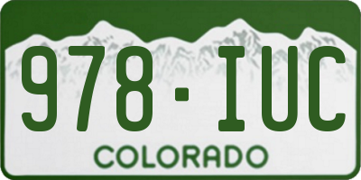 CO license plate 978IUC