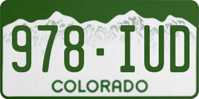 CO license plate 978IUD