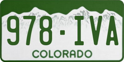 CO license plate 978IVA