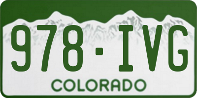 CO license plate 978IVG