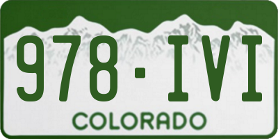 CO license plate 978IVI