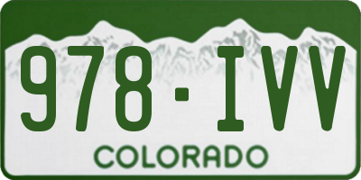 CO license plate 978IVV
