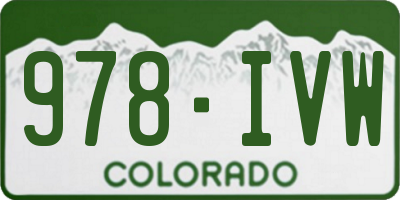 CO license plate 978IVW