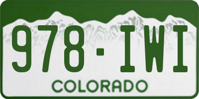 CO license plate 978IWI