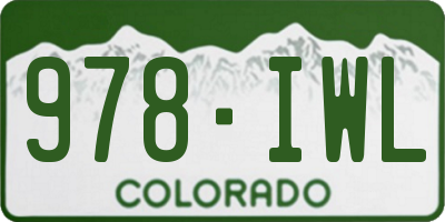 CO license plate 978IWL