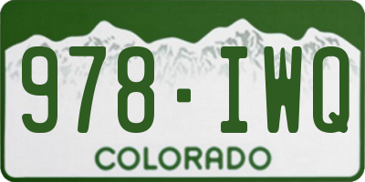 CO license plate 978IWQ