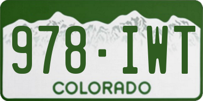CO license plate 978IWT