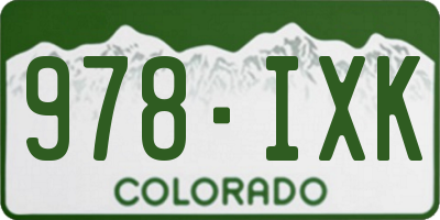 CO license plate 978IXK