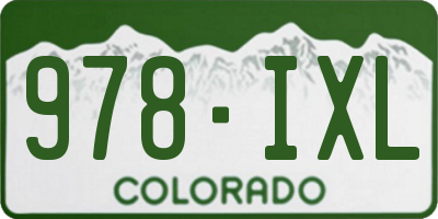 CO license plate 978IXL