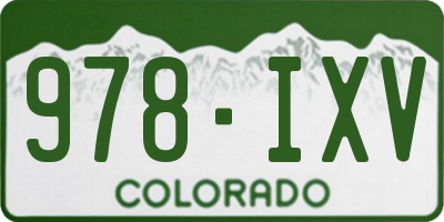CO license plate 978IXV