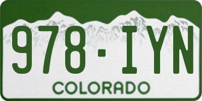 CO license plate 978IYN