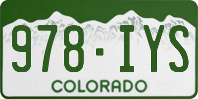CO license plate 978IYS