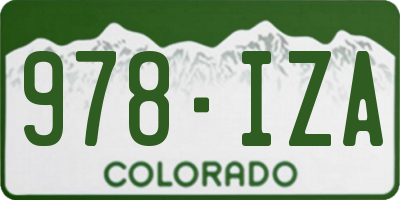 CO license plate 978IZA