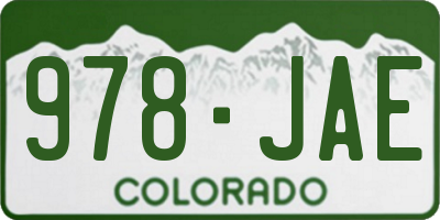 CO license plate 978JAE