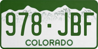 CO license plate 978JBF