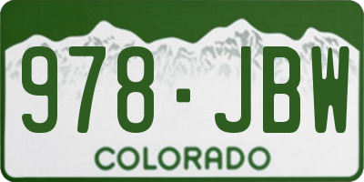 CO license plate 978JBW