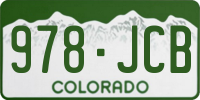CO license plate 978JCB