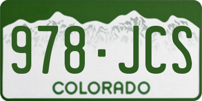 CO license plate 978JCS
