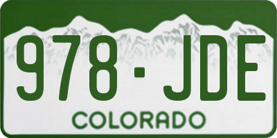 CO license plate 978JDE
