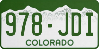 CO license plate 978JDI