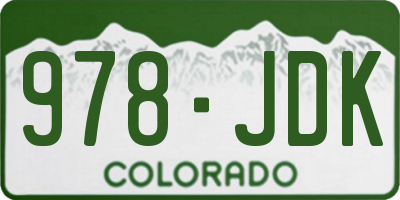 CO license plate 978JDK
