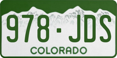 CO license plate 978JDS