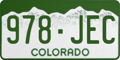 CO license plate 978JEC