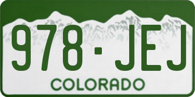 CO license plate 978JEJ
