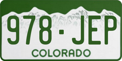 CO license plate 978JEP
